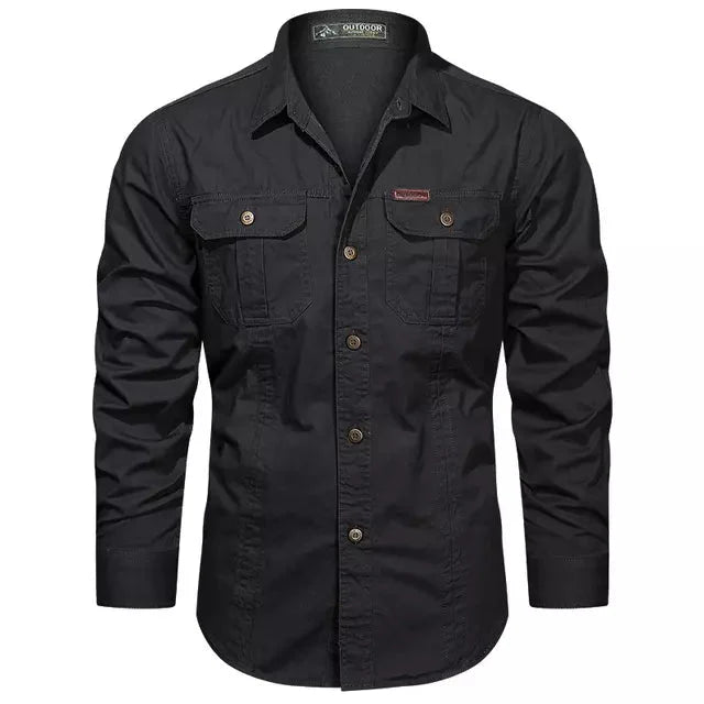 Camisa Masculina Manga Longa Militar