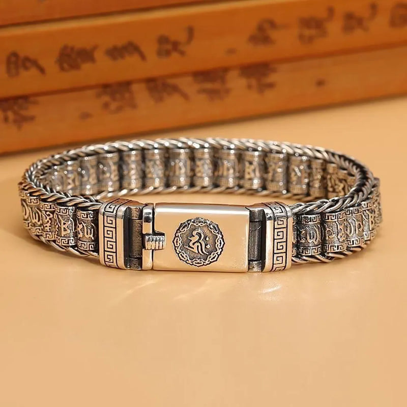 Pulseira Masculina Prata 925 Mantra